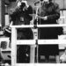 Writer Christa Wolf addressing the crowd at Alexanderplatz, 4 November 1989