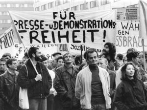Demonstration auf dem Alexanderplatz für Pressefreiheit, 4. November 1989