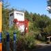Entrance with memorial stele and photos at the former border watchtower, Bergfelde