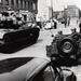 A US tank faces an East German water cannon, 1961