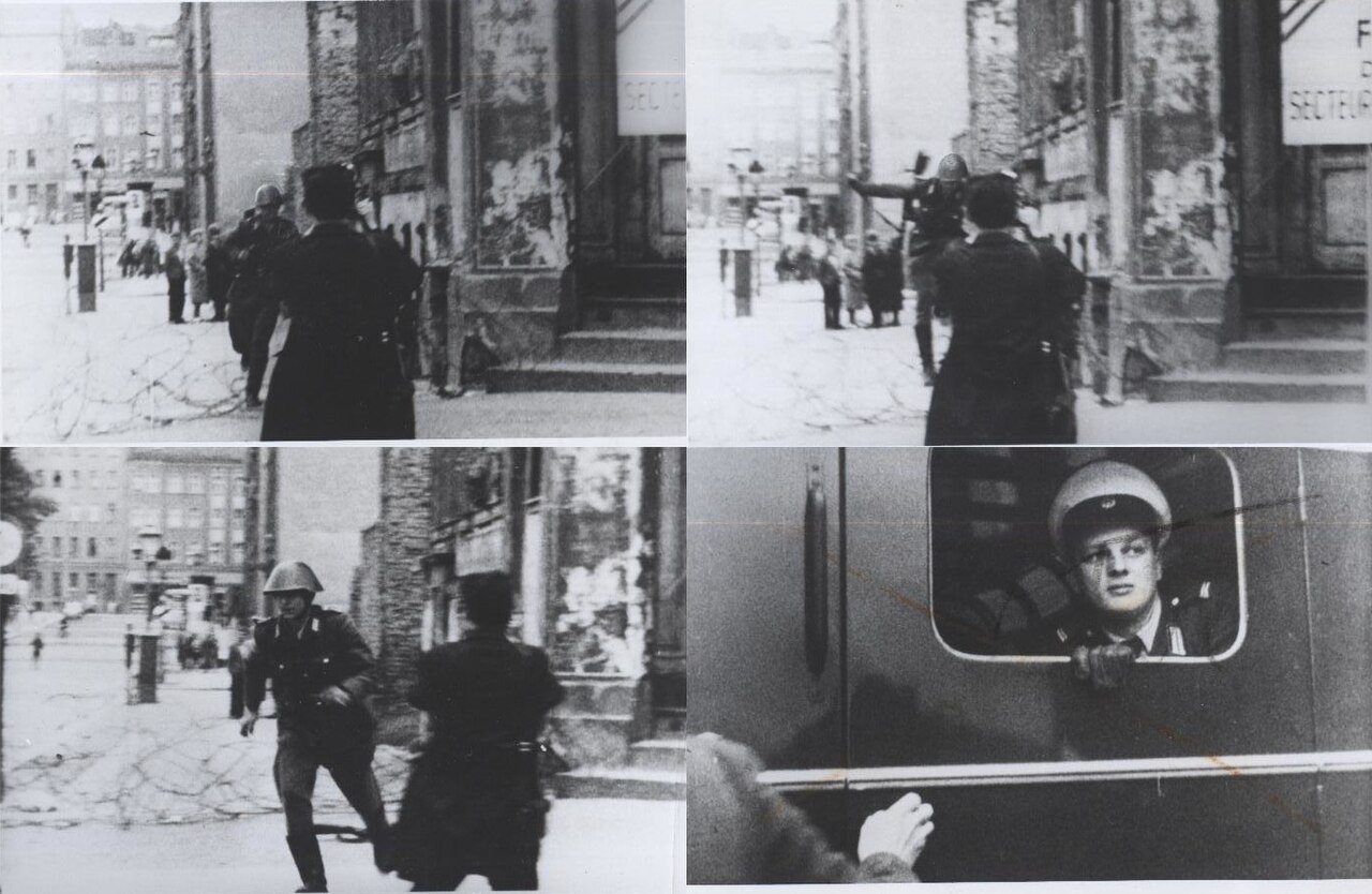 Film stills of Conrad Schumann's escape, 15 August 1961