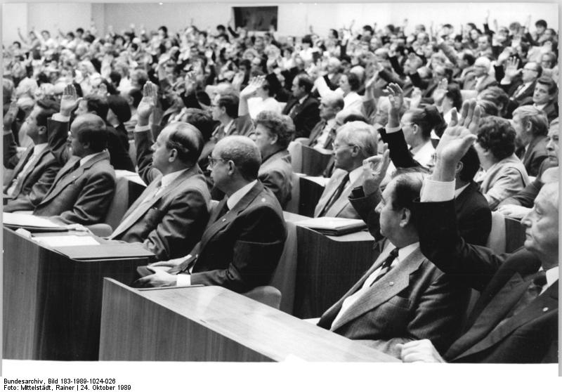 Egon Krenz elected Chairman of the State Council at the 10th Volkskammer session, 24 October 1989