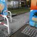 Cobblestone border marker and painted wall panels at the Entenschnabel, Silvesterweg