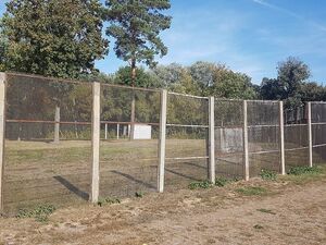 Erhaltener Streckmetallzaun an der Grenze Kladow-Groß Glienicke