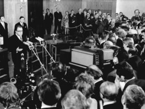Pressekonferenz anlässlich der Unterzeichnung des Grundlagenvertrags, Ost-Berlin, 21. Dezember 1972