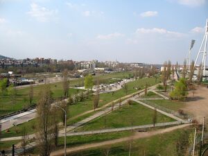 Mauerpark und ehemaliger Todesstreifen in Prenzlauer Berg, 2007