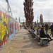 Ein 30 Meter langes Stück der Berliner Mauer, das im Mauerpark noch heute steht