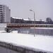 S-Bahn überquert den Grenzstreifen nahe dem Nordbahnhof an der Liesenstraße, 1987