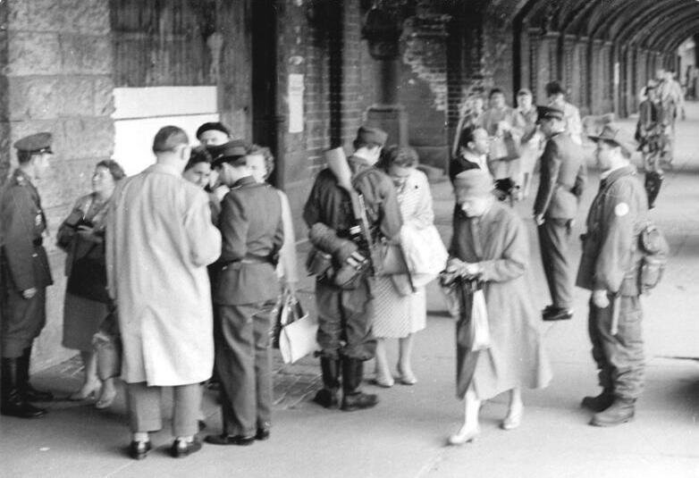 East German checkpoint at Oberbaumbrucke, 1961