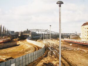 Bereich des S-Bahnhofs Bornholmer Straße, 1990