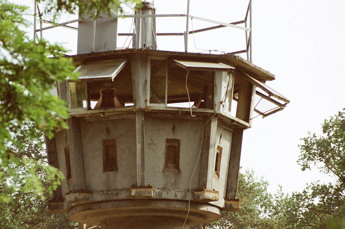 Watchtower at border fence of Steinstücken railway line