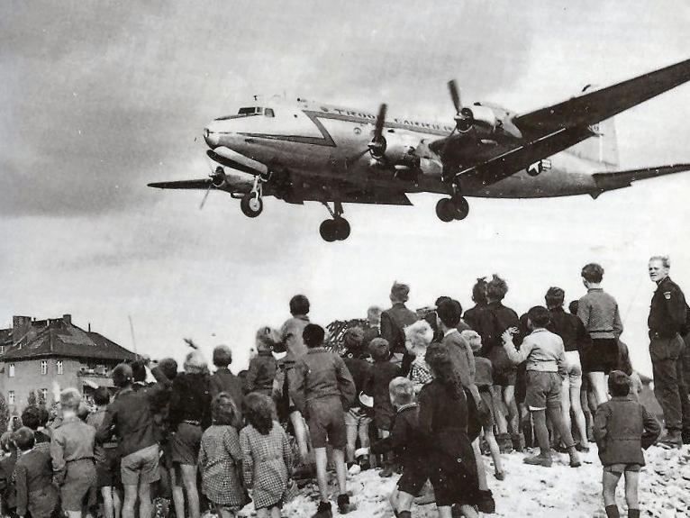 C-54 landing at Tempelhof during the Berlin Airlift, 1948
