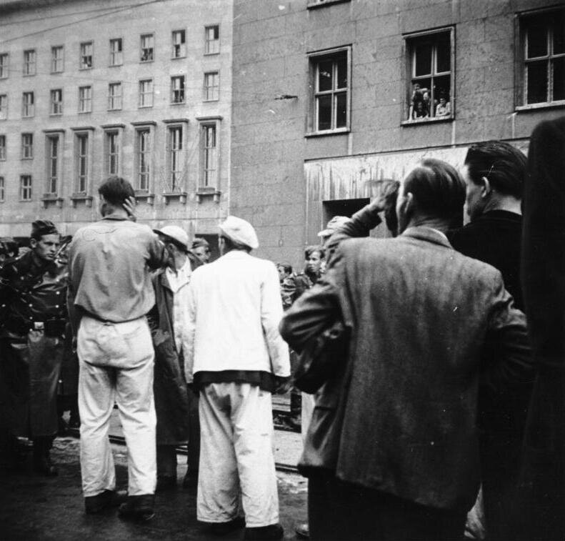 East Berlin construction workers during the uprising of 17 June 1953
