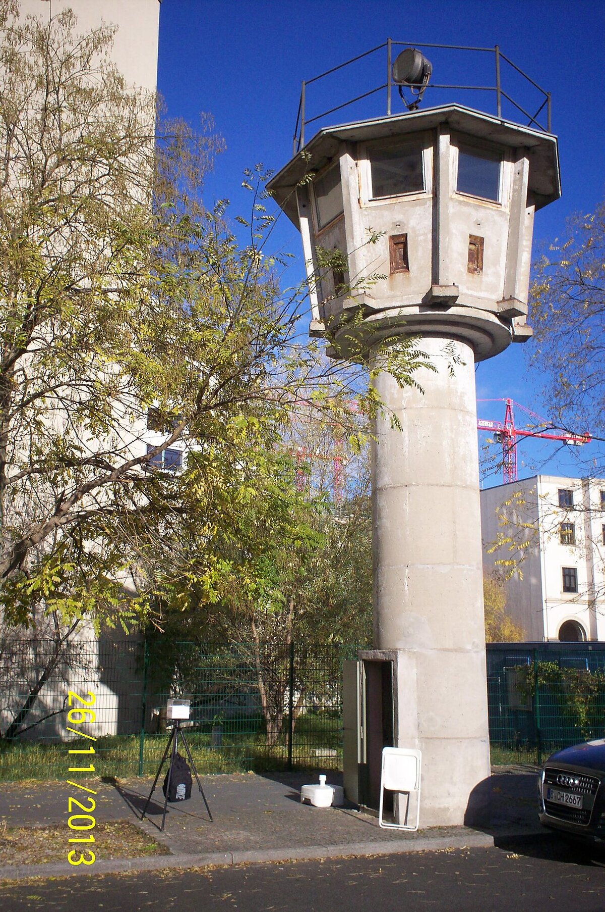 Surviving watchtower at Erna-Berger-Straße
