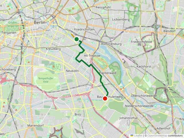 Etappe 2: East Side Gallery bis Schöneweide (8 km). Überqueren Sie die Spree an der Oberbaumbrücke und folgen Sie der