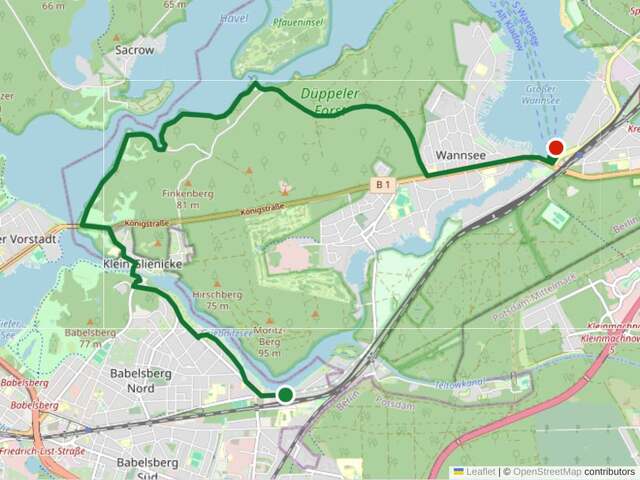 Etappe 7: Griebnitzsee bis Wannsee (12 km). Ein landschaftlich reizvoller Abschnitt am See entlang, vorbei an der