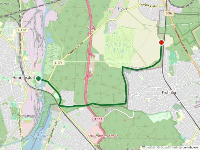 Etappe 10: Hennigsdorf bis Hohen Neuendorf (8 km). Entlang der Havel und durch Waldgebiete an der Nordspitze Berlins.