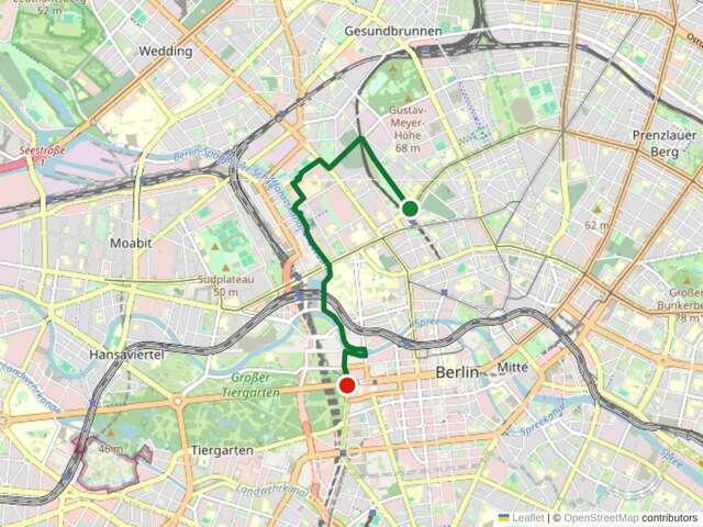 Etappe 14: Nordbahnhof bis Brandenburger Tor (5 km). Der letzte Abschnitt vorbei an der Gedenkstätte Günter Litfin und